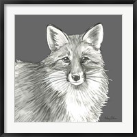 Framed Watercolor Pencil Forest color III-Fox