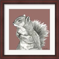 Framed Watercolor Pencil Forest color IV-Squirrel