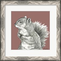 Framed Watercolor Pencil Forest color IV-Squirrel