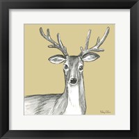 Framed Watercolor Pencil Forest color VIII-Deer