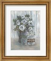 Framed Floral Country Gray