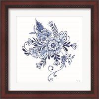 Framed 'Blue & White Flowers I' border=