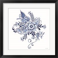 Framed 'Blue & White Flowers I' border=