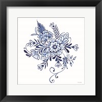 Framed 'Blue & White Flowers I' border=
