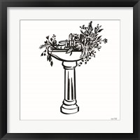 Framed 'Vintage Floral Sink' border=