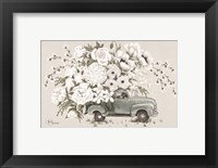 Framed White Floral Truck