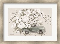 Framed White Floral Truck