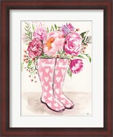 Framed Rain Boot Flowers