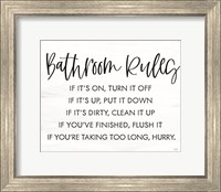 Framed Bathroom Rules