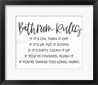 Framed Bathroom Rules