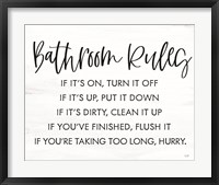 Framed Bathroom Rules