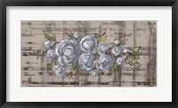 Framed Blue Rose on Plaid