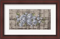 Framed Blue Rose on Plaid