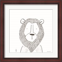 Framed Lion Line Drawing 1