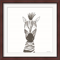Framed Zebra Line Drawing