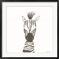 Framed Zebra Line Drawing