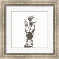 Framed Zebra Line Drawing