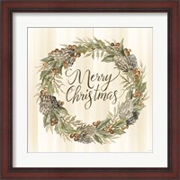 Framed Sage Merry Christmas Wreath