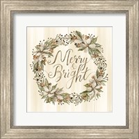Framed Sage Merry & Bright Wreath