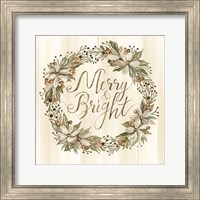 Framed Sage Merry & Bright Wreath