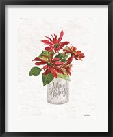 Framed Merry Christmas Poinsettia