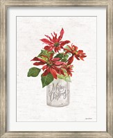 Framed Merry Christmas Poinsettia