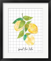 Summer Lemons Sentiment I Framed Print