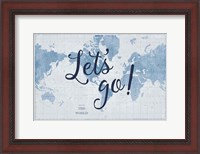 Framed Blueprint World Map Lets Go