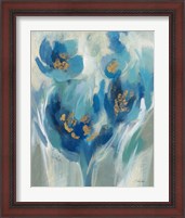 Framed 'Blue Fairy Tale Floral II' border=