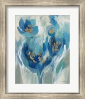 Framed 'Blue Fairy Tale Floral II' border=