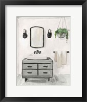Attic Bathroom I Light Crop Framed Print