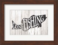 Framed Gone Fishing Sign