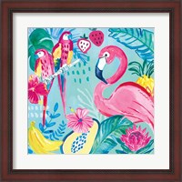 Framed Fruity Flamingos V