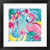 Framed Fruity Flamingos V