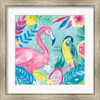 Framed Fruity Flamingos IV