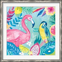 Framed Fruity Flamingos IV