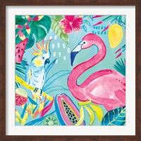 Framed Fruity Flamingos III