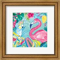 Framed 'Fruity Flamingos III' border=