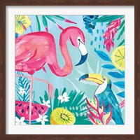 Framed Fruity Flamingos II