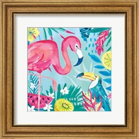 Framed Fruity Flamingos II