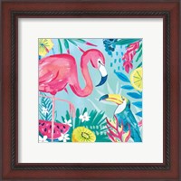 Framed 'Fruity Flamingos II' border=