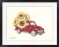 Framed Sunflower Farm Truck