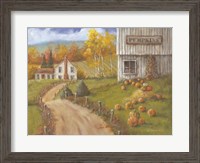 Framed Harvest Pumpkin Farm