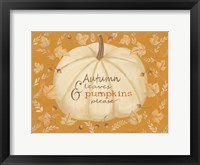 Framed Autumn Leaves & Pumpkin