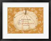 Framed Autumn Leaves & Pumpkin