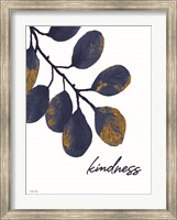 Framed Kindness Navy Gold Leaves