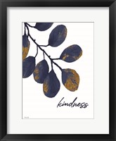 Framed Kindness Navy Gold Leaves