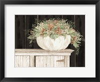 Framed Fall Floral Pumpkin