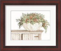 Framed Fall Floral Pumpkin (white)