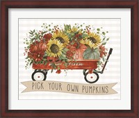 Framed Pick Your Own Pumpkins Wagon